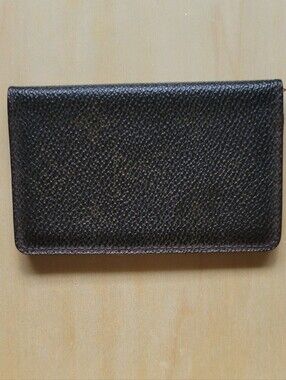 Louis Vuitton Dark Brown Card Holder Tan Interior Bifold LV